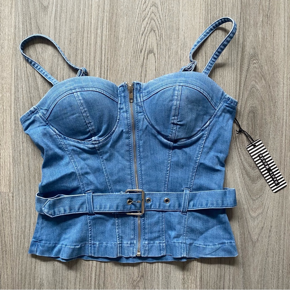 Haute Monde Denim Corset Top